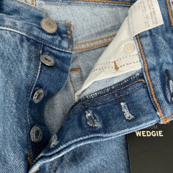 Levi’s Premium Blue Wedgie High Waisted Jeans Button Fly Tapered 25 - Picture 4 of 11